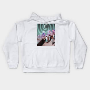 Crystal Mountain Lookout Collage Art Kids Hoodie